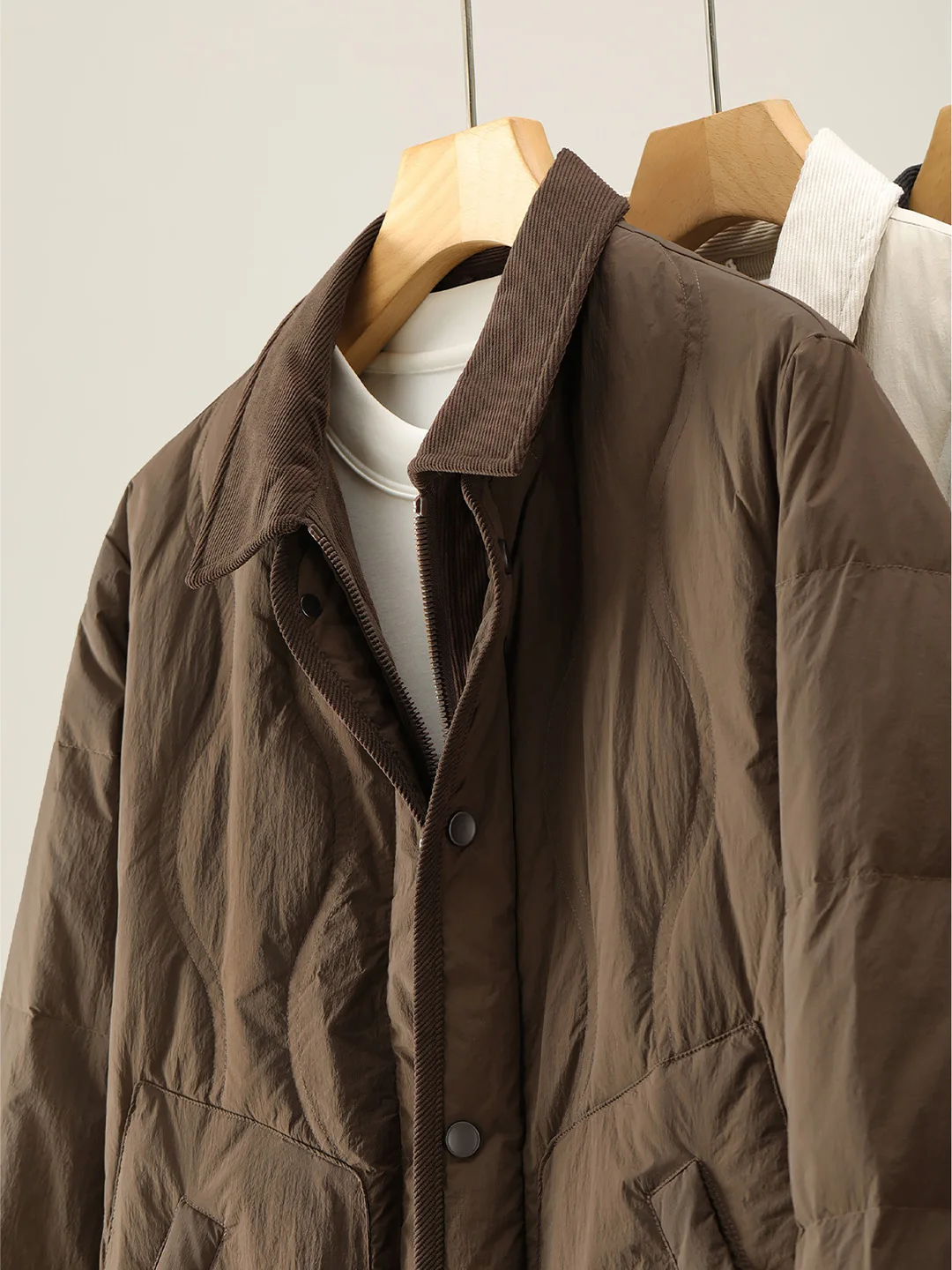 

Легкая теплая мужская пуховая куртка из вельвета с воротником-стойкой, с ромбовидным узором, зимняя верхняя одежда, повседневная, стильная