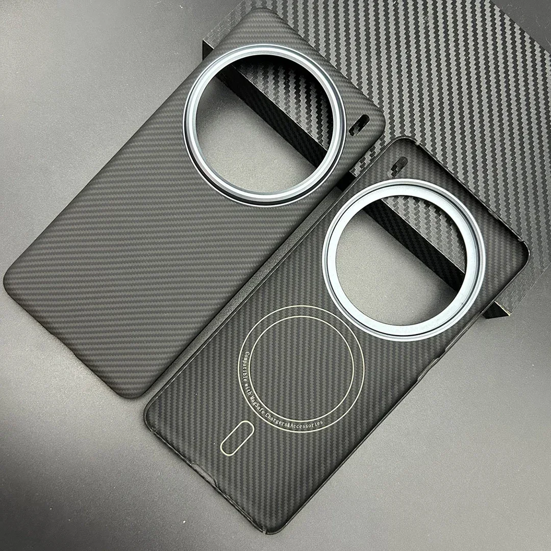 

Genuine 600D Aramid Carbon Fiber Magnetic Phone Back Cover For VIVO X200 Pro Mini Matte Ultra Thin Hard Light Armor Magsafe Case