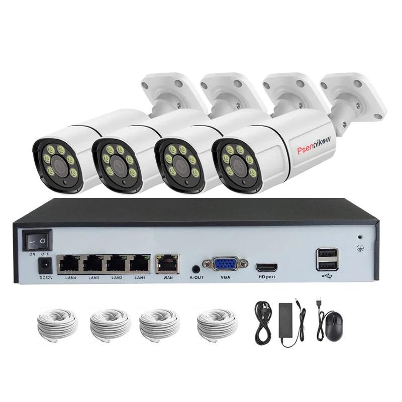 Tuya Outdoor Surveillance Camera 4CH 5MP8MP POE Gun-Shaped Office Room Camera Ceiling-mounted Hemispheres Monitor EM Cameras