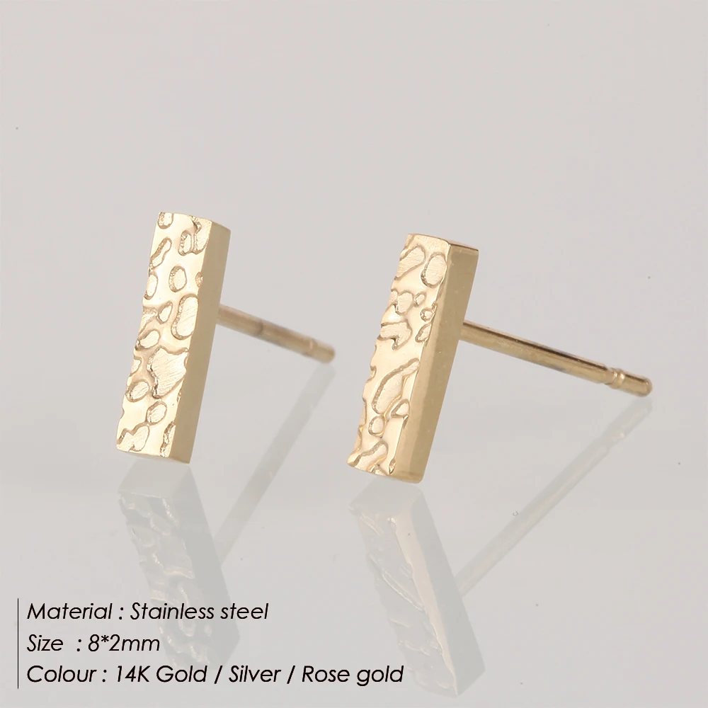 e-Manco Korean Style Small Stud Earrings for Women Fashion Stainless Steel Safety Pin Ladies Earrings Studs Jewelry