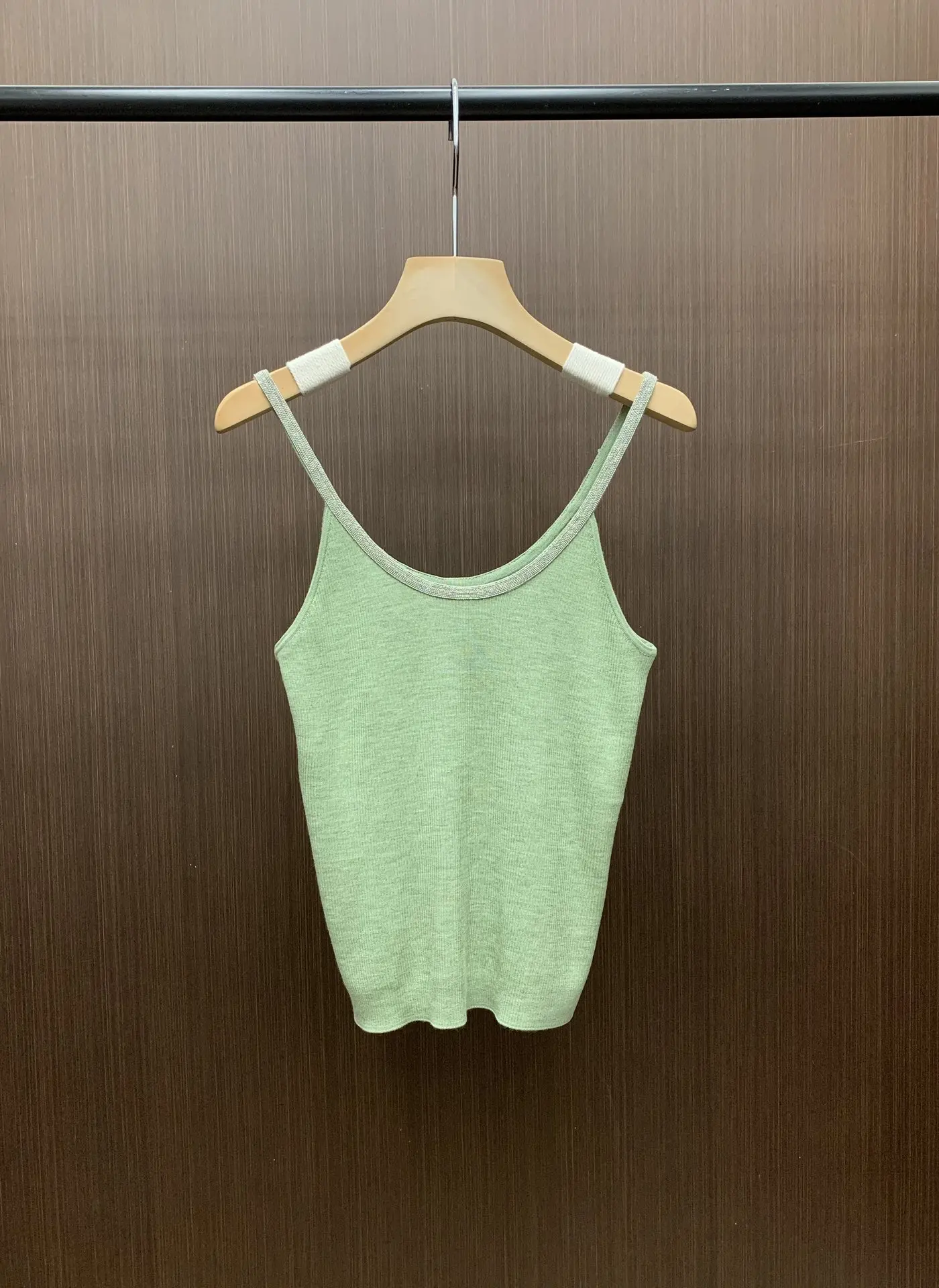 Knitted Camis For Ladies 2024 New Summer Spring Bean Chain Slim Casual Sleeveless Tanks Top