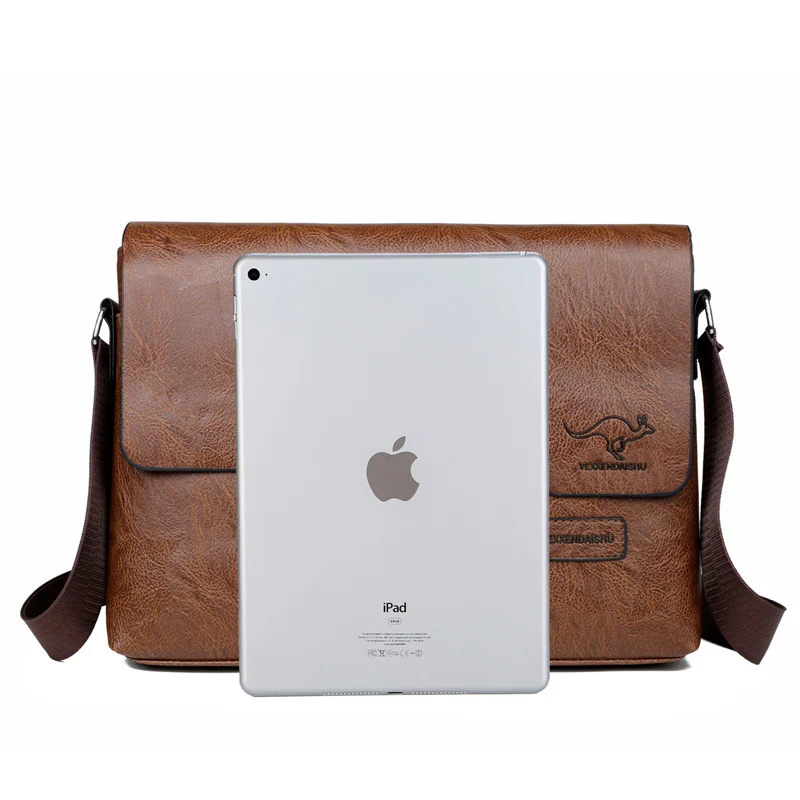 Men Shoulder Bag For IPAD Leather Business Handbag Men Messenger Bag Large Side Sling Bag Fashion Man Crossbody Bag