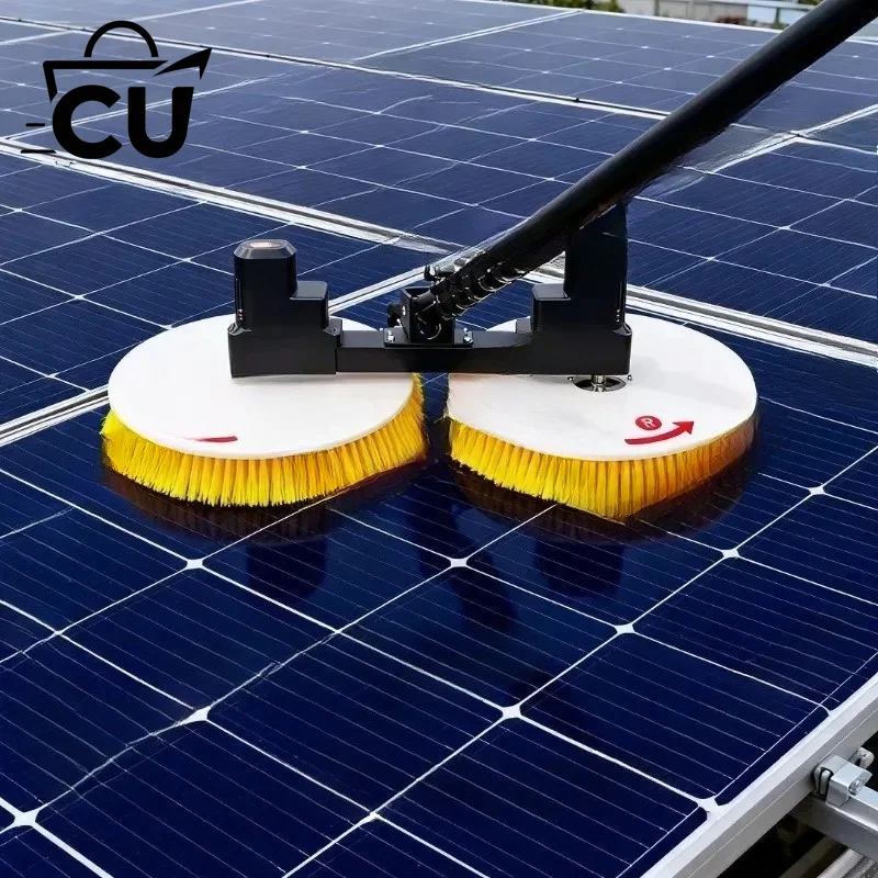 Electric Solar Panel Cleaning Brush Double Head Multifunctional PV Photovoltaic Cleaning Tool