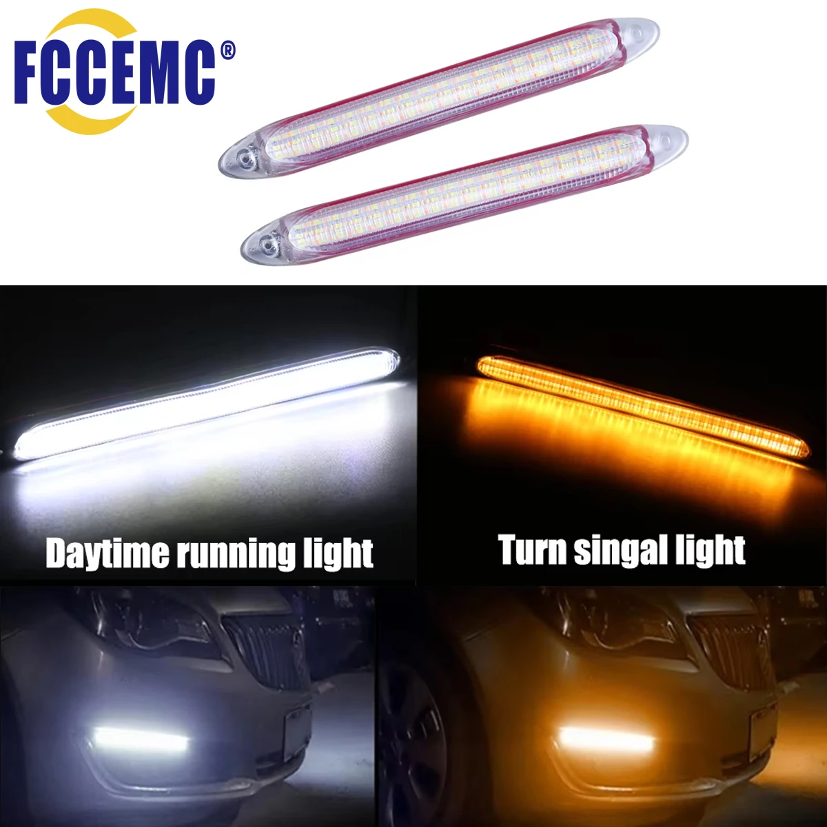 2Pcs Car Led Drl Da…