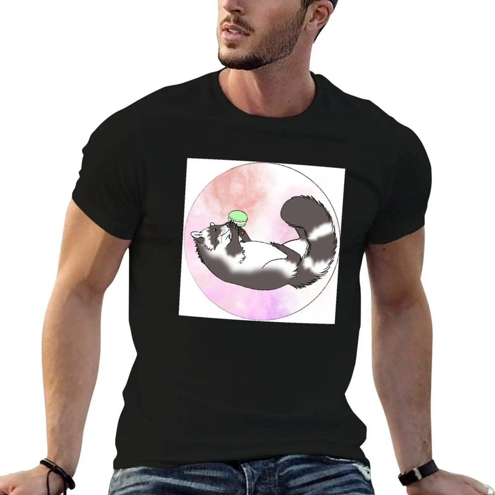 

T-Shirt summer Macaron t man Raccoon man t shirts graphic shirt for