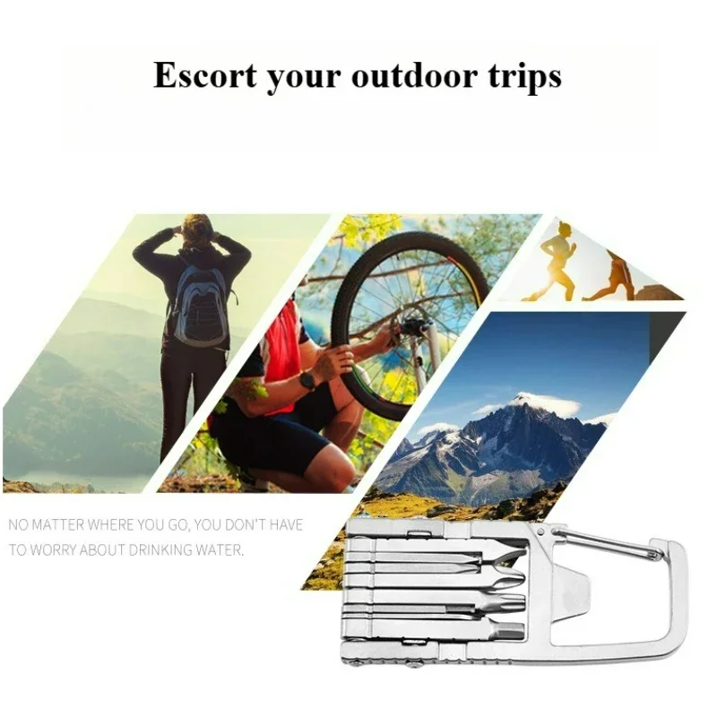 Outdoor EDC Portable Tool Bottle Opener Portable Hook Bicycle Emergency Repair Multi-functional Home Emergency Small Tool Set