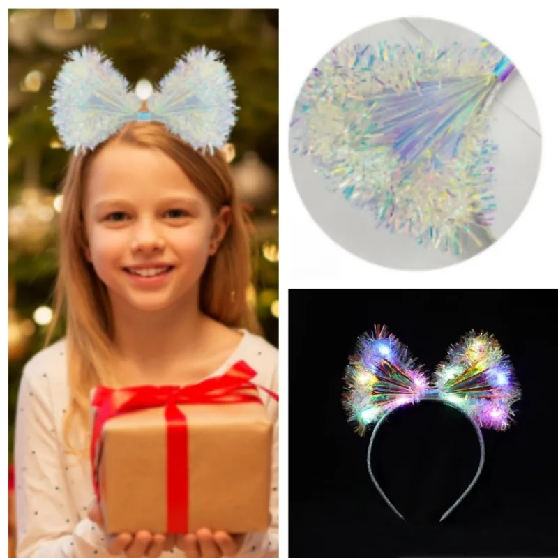 Headband Hair Band White Silver  Headdress - Glitter Cosplay Hair Accessories for Women Girls Christmas Halloween Party