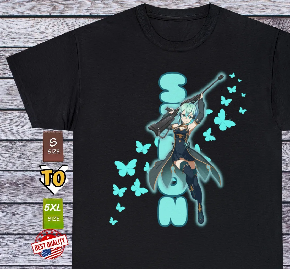 

Waifu Sinon T Shirt Anime Clothing Sword Art Online Ecchi Hentai Tee Manga Japan