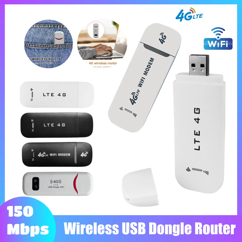 

4G LTE Wireless WiFi Router USB Dongle 150Mbps Mobile Broadband Pocket Hotspot Dongle Modem Stick 4G Sim Card WiFi Adapter