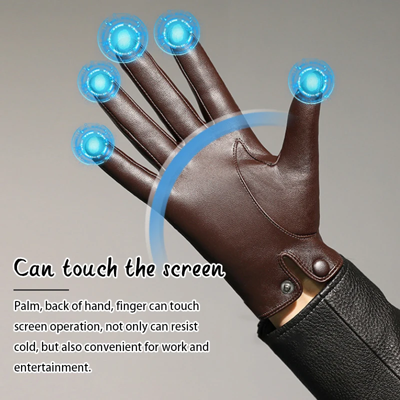 Men Women Sheepskin Touch Screen Glove Leather Driving Gloves Eyelet Breathable Thin Motorcycle Riding Driver Gloves