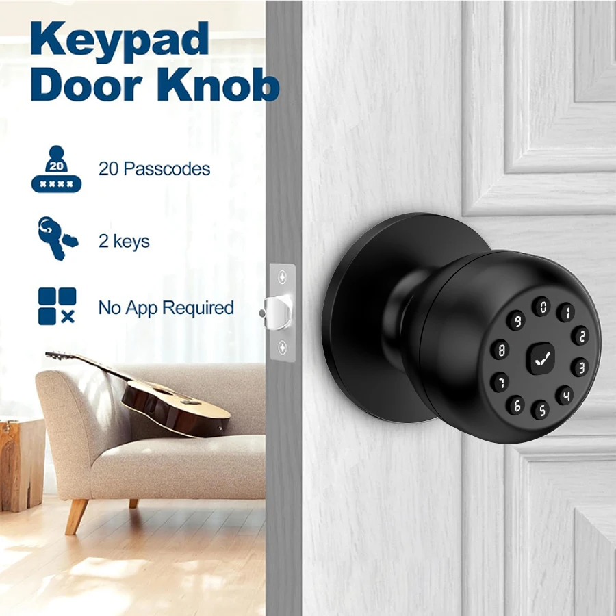 CIEPOJIT Free Delivery Smart ball lock Round Knob Electronic Lock with Password/Key Unlock