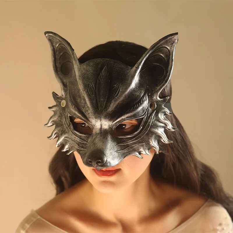 

Halloween Fox Horror Funny Mask Ball Mask Full Face Animal Werewolf Game Women's Men's Mask