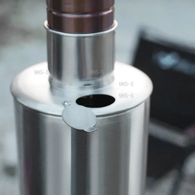 M6/M8 Outdoor Stove 304 Stainless Steel Chimney Kit, Equipped with Kettle & Water Tank, Portable for Camping and Bushcraft