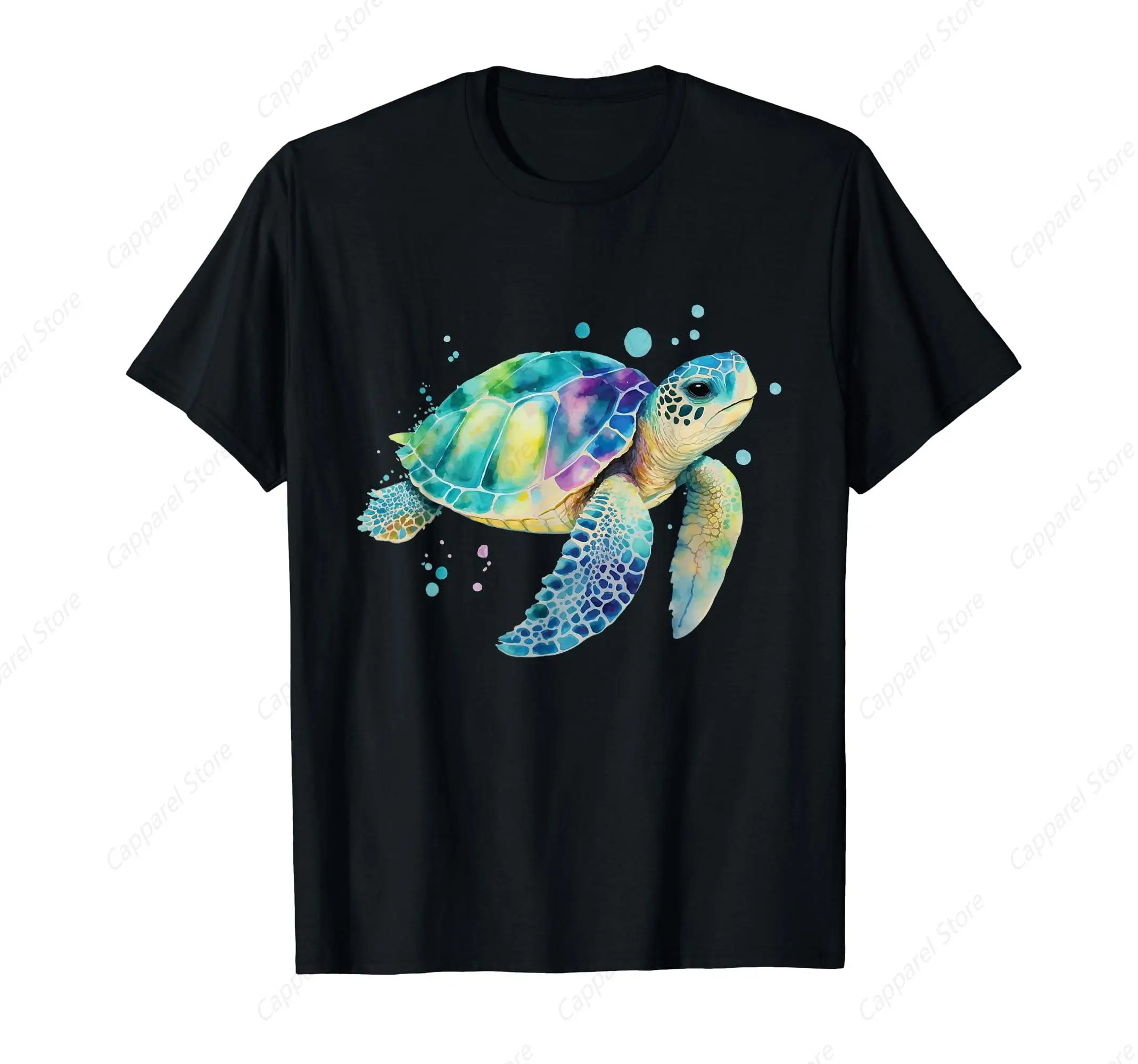 Turtle Splash Artwork Beach Ocean Wildlife Animal Lover T-Shirt