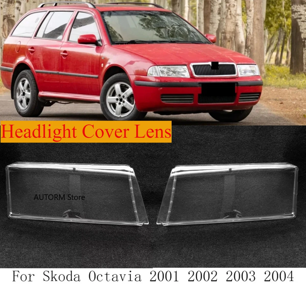 

Пара передних фар, прозрачный абажур, линза для Skoda Octavia 2001 2002 2003 2004, корпус фары