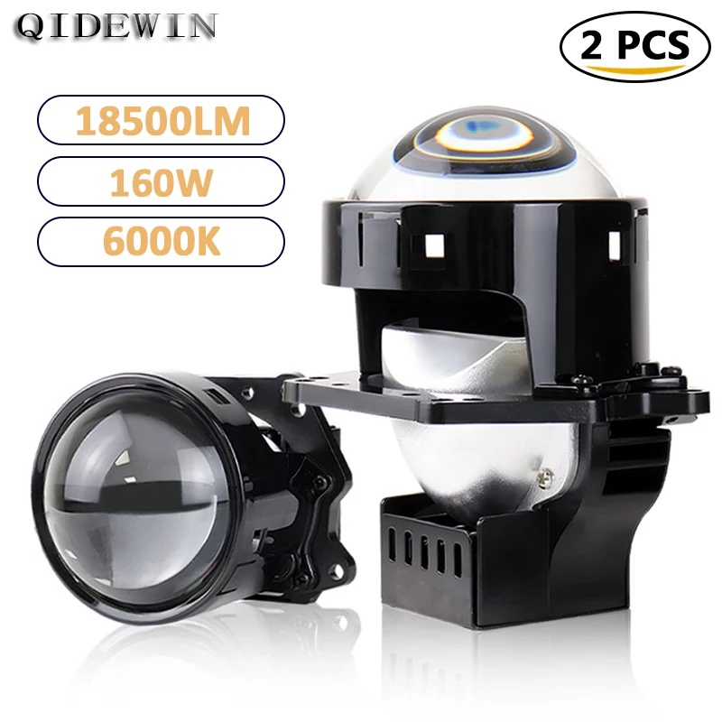 

160W Bi Led Projector Lens Headlights High Power Universal Fog Light Lights for Vehicles Laser Super Bright Spotlights 1/2PCS