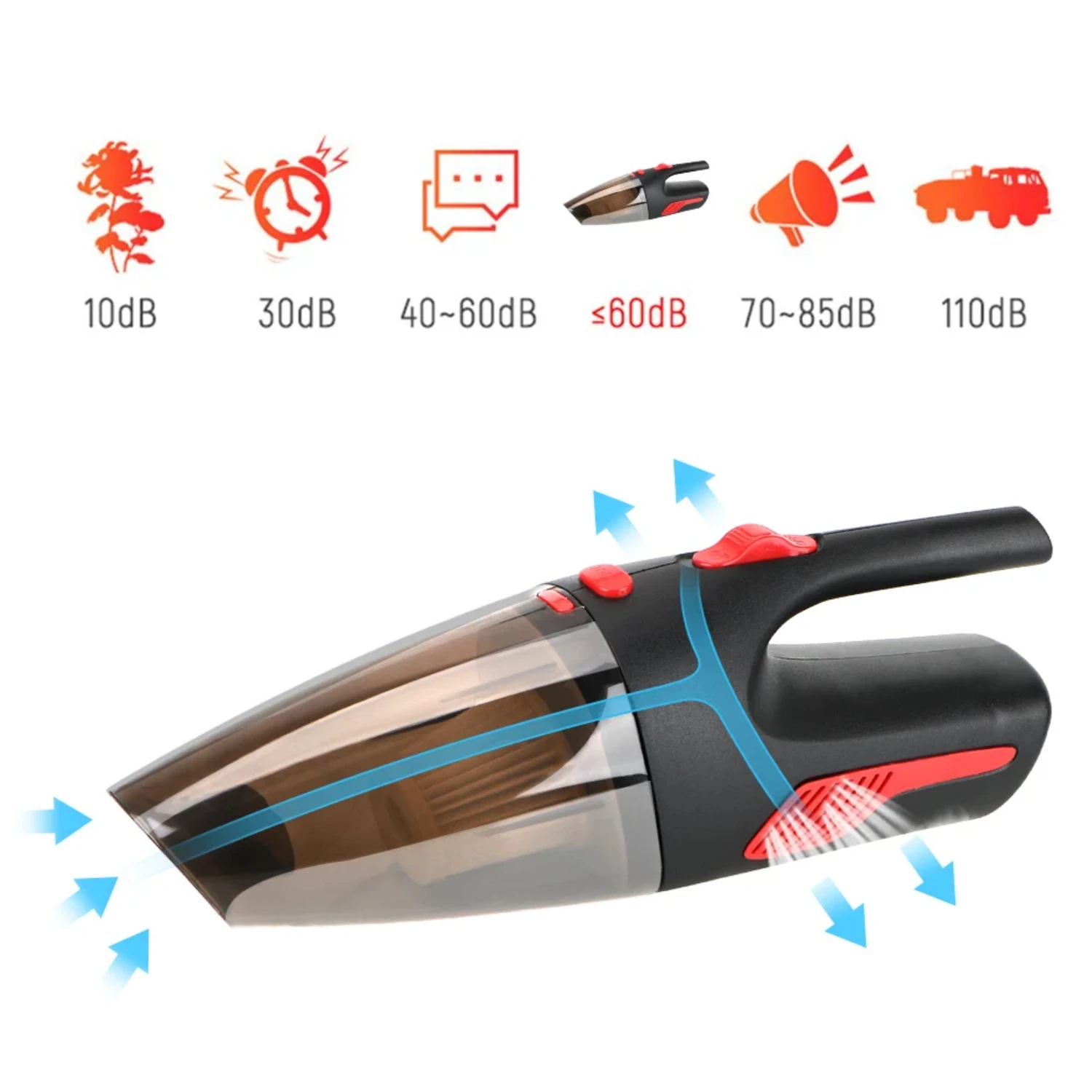 Car Accessories Cordless Vacuum Cleaner Handheld Wet Dry Clean Cigarette Lighter Plug 120W DC 12V 5000PA Strong Suction