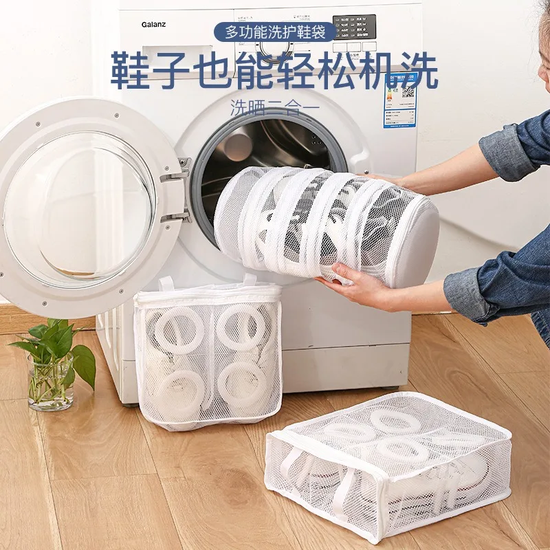 Washing Machine Shoes Bag Portable Mesh Laundry Pocket Anti-deformation Household Dirty Clean Pouch Organizer Shoes Package