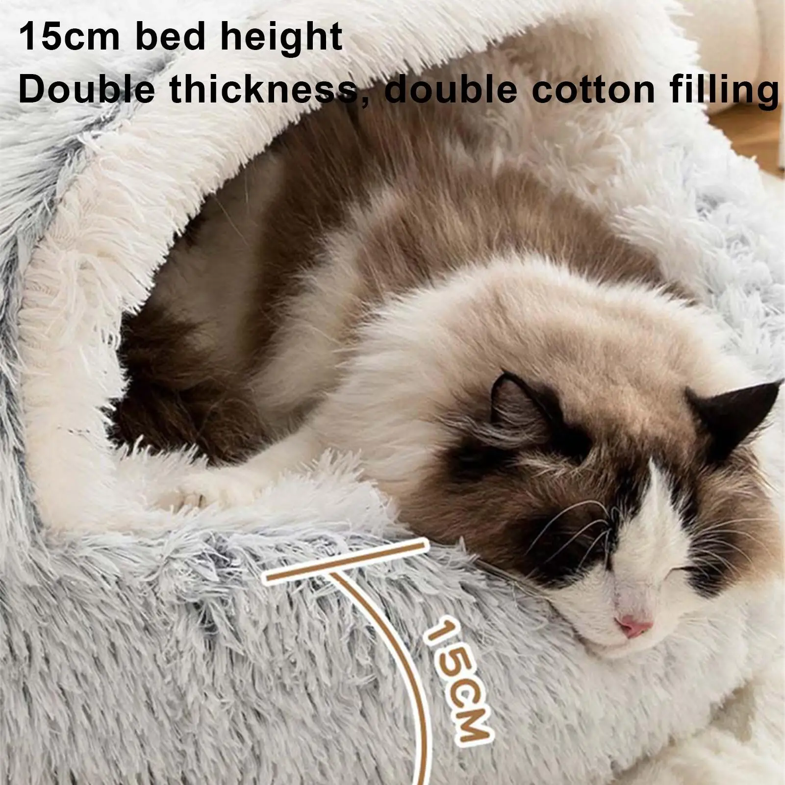 

Кровать для кошек с подогревом, теплая мягкая пещера для котят, зимняя кошачья кровать, пещера для домашних животных, родителей, любителей животных, холодная погода, в помещении, для дома, жизни