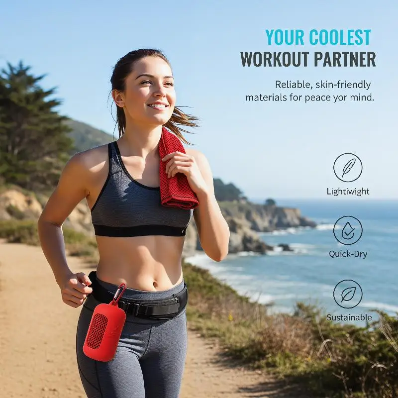 New Portable Circular Silicone Wrapped Towel Cooling Towel Quick Drying Polyester Fiber Towels Beach Accessories Sport Fitness