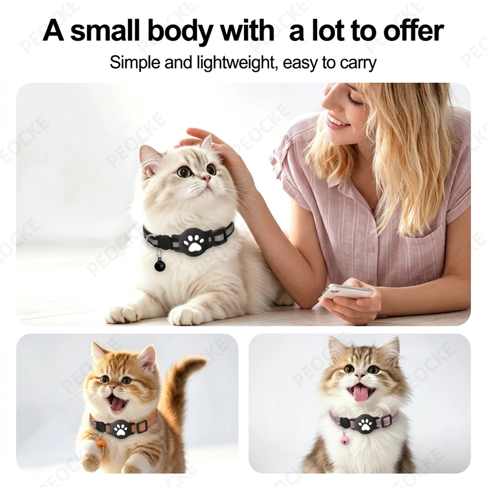 Android Smart Tracker Tag With Cat Collar Works with Google Find Hub for Wallet Suitcase Pets Bag Luggage Item Location Finder