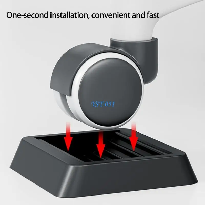 E15A Universal 12.5 ซม. เก้าอี้ Casters Pad ไม่ใช่ Skid Floor Guards การลดเสียงรบกวน