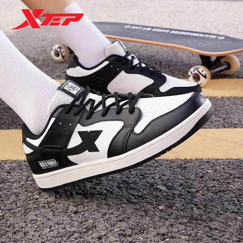 Xtep Skateboarding Shoes Men 2023 New Retro Fashion Men's Sports Shoes Wear-Resistant Non-Slip Flat Male Sneakers 877219310009