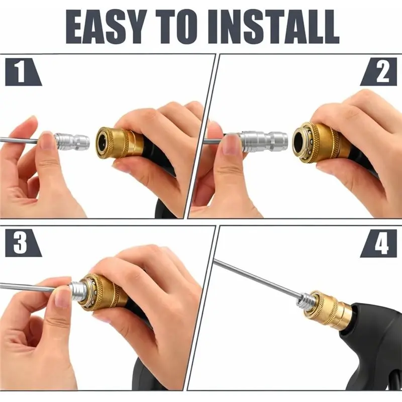 ABNM High Pressure Washer Nozzle Kit(4 Pack)- For Drum Washing Machines& AC Cleaning,With 4Pcs Straight/Side Sprayer Heads