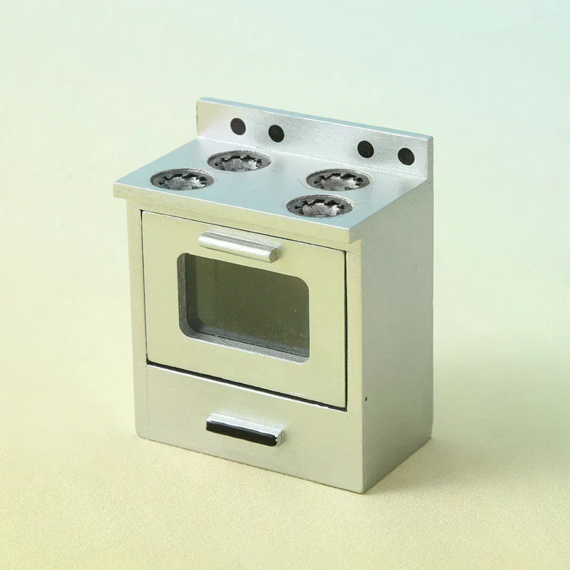 เตาแก๊สจำลองสำหรับบ้านตุ๊กตา 1/12 ของเล่นจำลองครัวขนาดเล็ก เฟอร์นิเจอร์ตกแต่งบ้านตุ๊กตา ของเล่นเสริมสร้างจินตนาการ