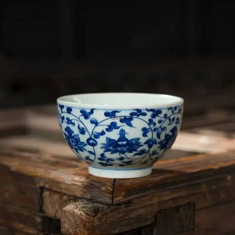 Kung Fu Tea Cup Entwined Branches Flower Shadows, Green Tea Cup, Ceramic  Tasting Tea Cup Single Tecup