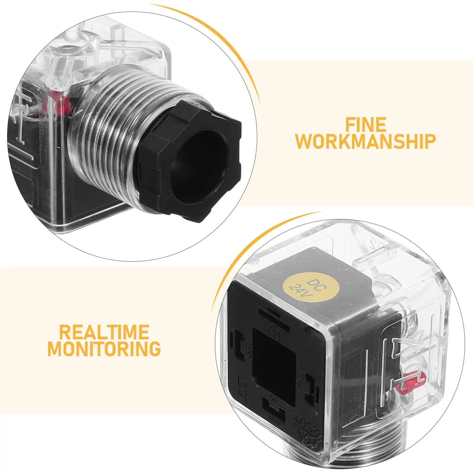 5Pcs Solenoid Valve Connector Indicator Light High Precision Electrical System Repair Hydraulic Equipment Factory Maintenance