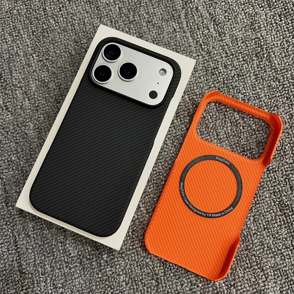 

HalfFrame Carbon Fiber For Magsafe Case For iPhone 17 16 14 15 13 12 Pro Max Magnetic Ultra Thin Charging Cover for iPhone Air