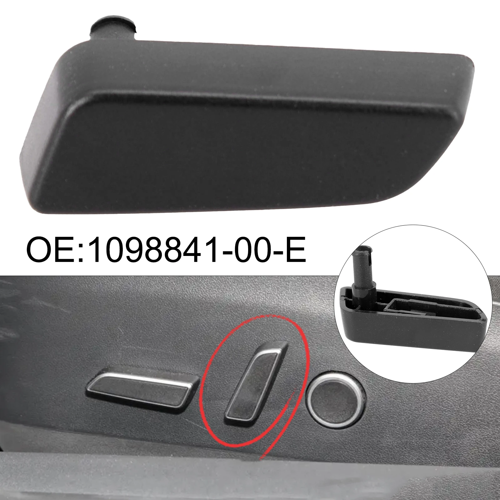 Car Switch Button Recliner Button 1098841-00-E Accessories High Quality Parts Quick Installation ABS Black Main Driver 1*