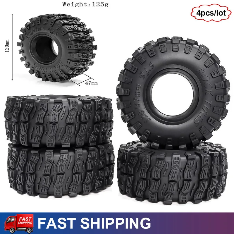 4 pneus en caoutchouc pour crawler RC 1,9" pour Traxxas TRX4 TRX6 Axial SCX10 90046 RC4WD 1/12 Meijiaxin D90 D110 Camel Cup 1/10