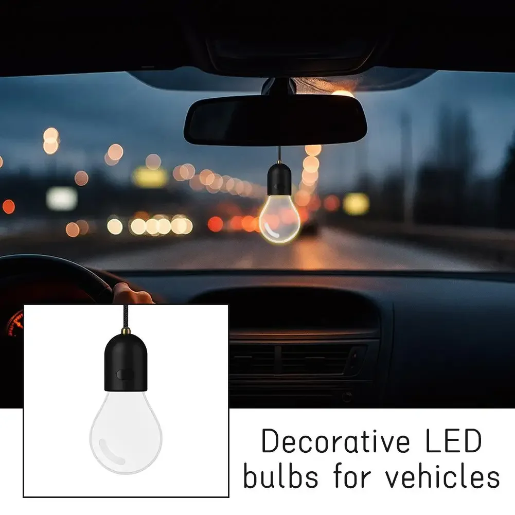 Lâmpada retrô pequena de led para carro, ornamento pendurado, iluminação ambiente interior, 2 modos de luz para viagens longas, uso diário, acessório de decoração automotiva