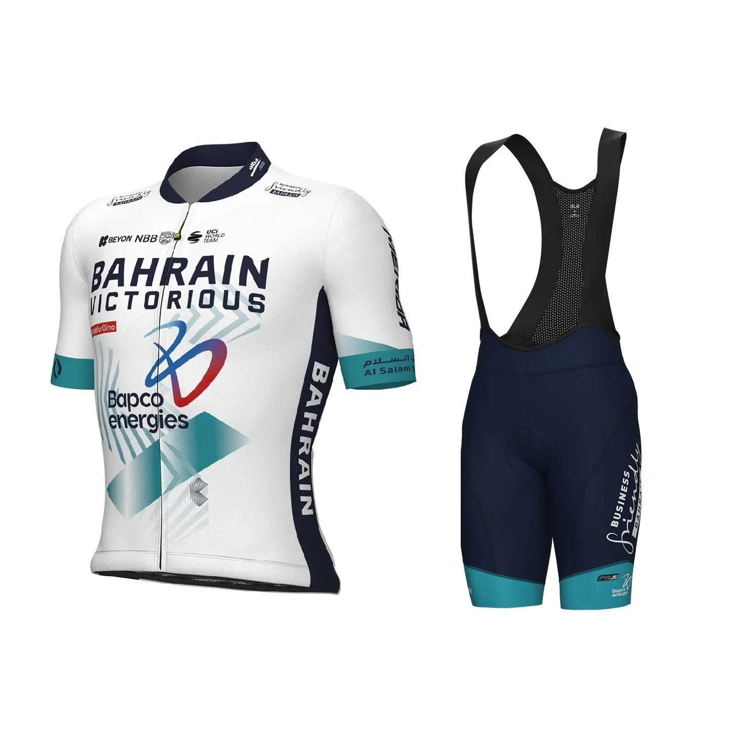 LASER CUT 2025 BAHRAIN VICTORIOUS TEAM SHORT SLEEVE CYCLING JERSEY SUMMER CYCLING WEAR ROPA CICLISMO+BIB SHORTS