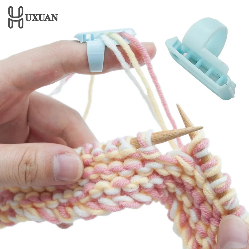 1pcs Yarn Guide Finger Holders Knitting Thimble Loop Crochet Ring Crafts Sewing Accessories Tool DIY Wear Thread Ring Helper