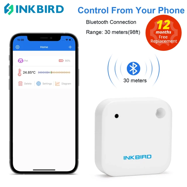INKBIRD 3 rodzaje inteligentnego termometru i higrometru Bluetooth IBS-TH2 Czujnik temperatury i wilgotności do domowej stacji pogodowej Data Expt
