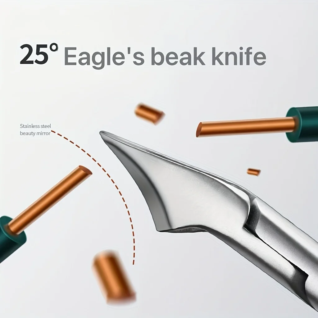 Stainless Steel Horn Pliers | Modern Eagle Beak Toe Nail Clippers for Nail Grooves and Embedded Nails, Concave Blade