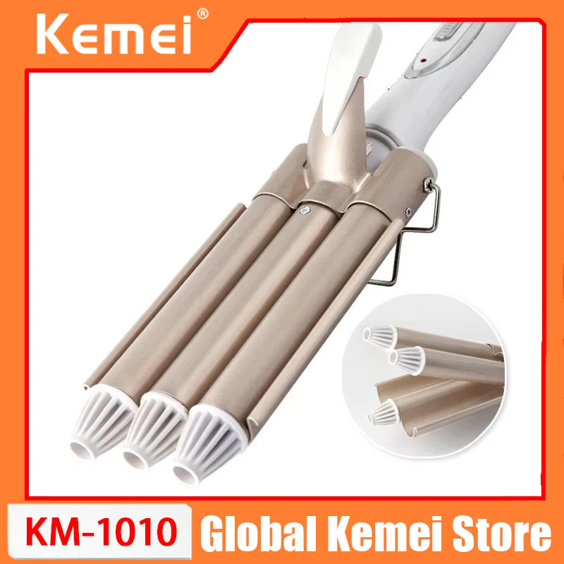 

Оптовая продажа: Аппарат для завивки волос Kemei KM-1010, три валика, машинка для создания локонов, палочка для завивки, аксессуары для салонов красоты