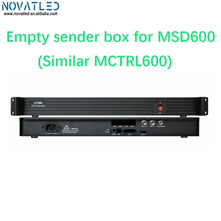 LCT600 full color led sending box external sender box empty compare Nova MCTRL600 support Novastar card msd600