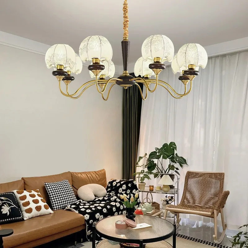 Lustre com capa de tecido de cogumelo