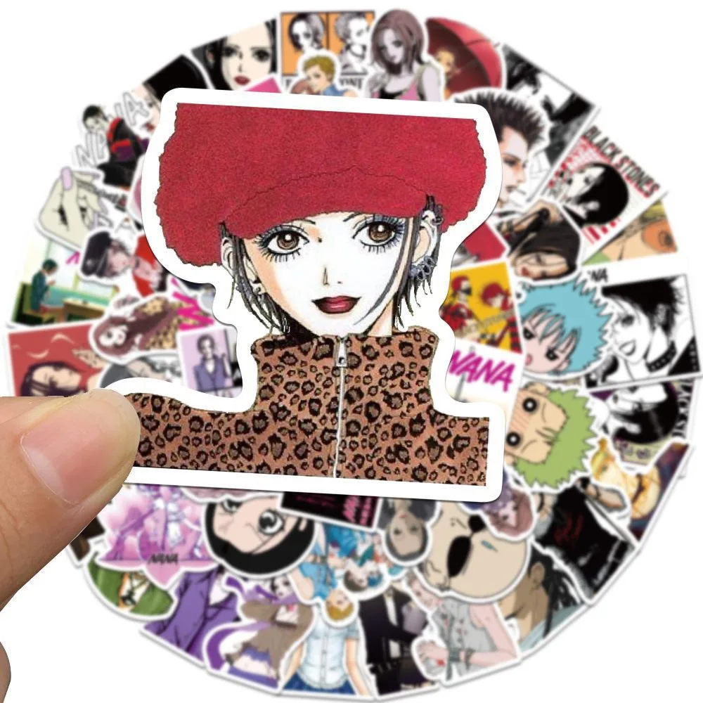 50 Stück Anime NANA Aufkleber Coole Graffiti-Sticker DIY Dekoration für Handy Laptop Schreibwaren PVC Wasserdichte Aufkleber Spielzeug Geschenk