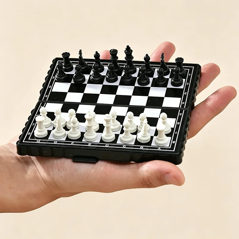 Mini Portable Magnetic Chess Set Folding Chessboard Plastic Board Game Outdoor QLYX03