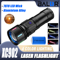 BALDR Super Bright 7070 LED Flashlight USB Rechargeable Long Range Zoom Flashlight High Power Tactical 6000 Mah Power Bank Torch