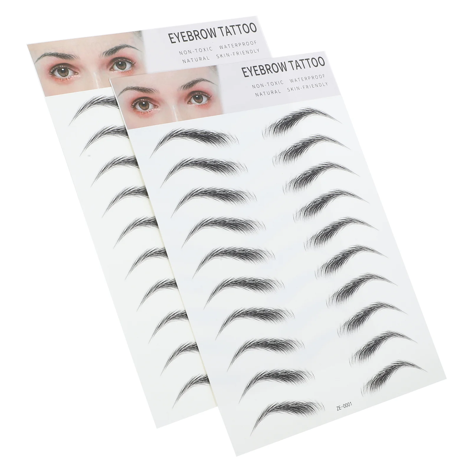 2 Pcs Waterproof Eyebrow Sticker 3d Stickers Tool Simple Shaper Makeup Transfer Black Stencils