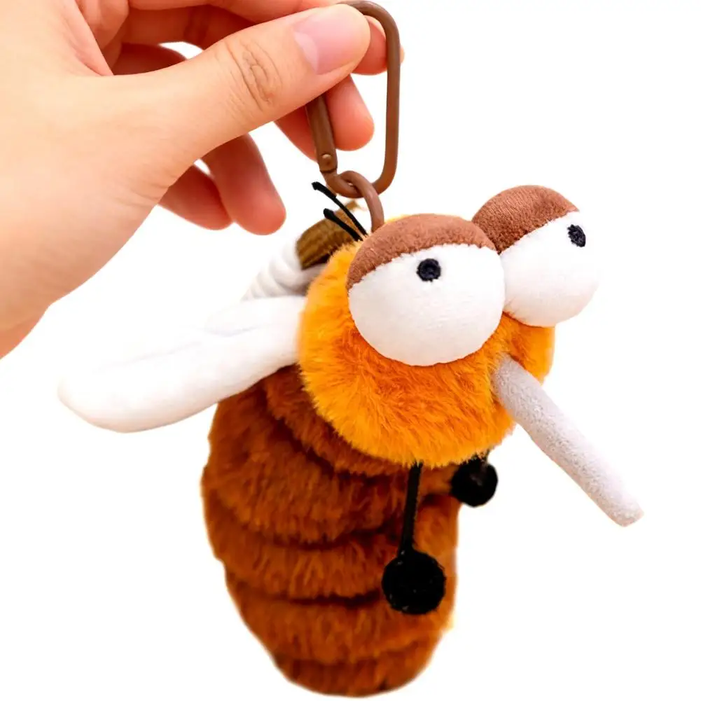 12cm Cute Insect Plush Keychain Bug Stuffed Animal Keyring Pendant, Soft Mosquito Ladybug Butterfly Bag Charm for Kids & Adults