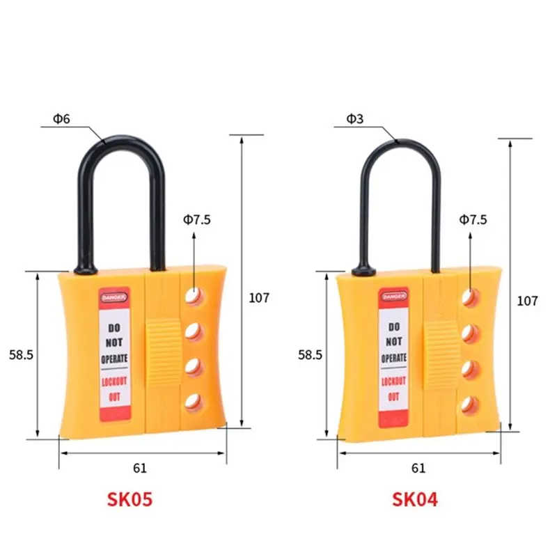 A25F-For High-Risk Environments Compatible Lockout Tagout Hasp Safety Lock- Insulated Nylon Device 4 Holes Sk04