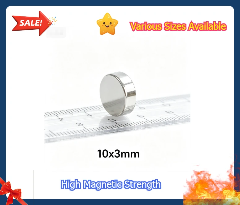 10x3mm Round Disc NdFeB Permanent Magnet For Refrigerator Notes Photos Crafts For Leather Bags Gift Box Packaging Closure