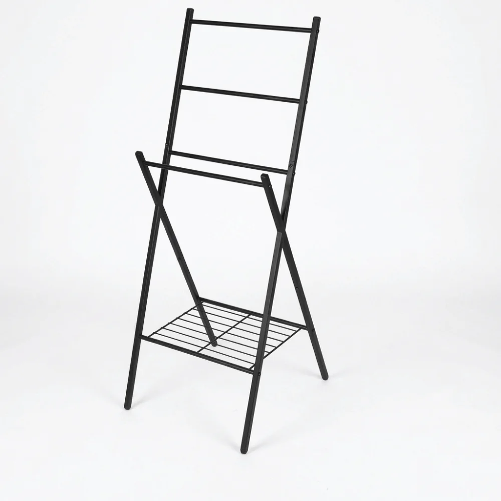Foldable Structure Foldable Towel Drying Rack Multi-rod Design Freestanding Frame Multi-purpose Storage Organizer Space Saving